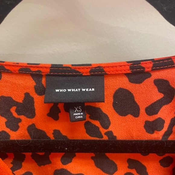 Who What Wear: Bold Red Cheetah Print Midi Dress - Picture 3 of 4